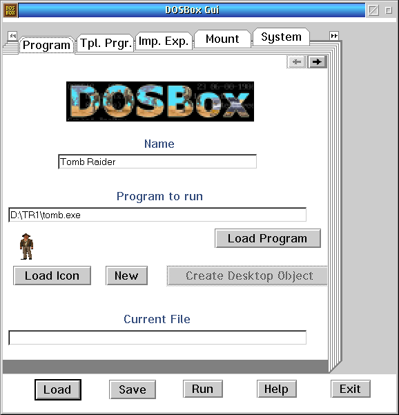 open dosbox options